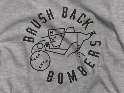 Brush Back Bombers Tee baseball brush back illustration mock up t shirt