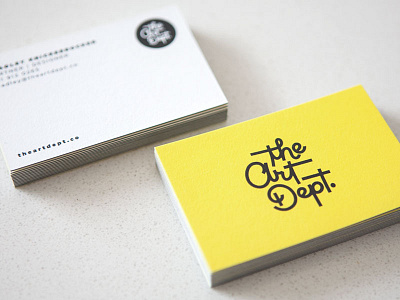 The Art Dept Business Cards branding business cards logo moo luxe print the art dept yellow
