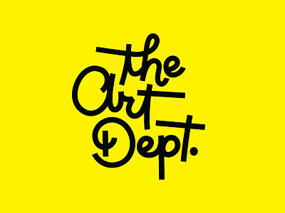 The Art Dept Final Logo black and yellow custom typography logo script yellow