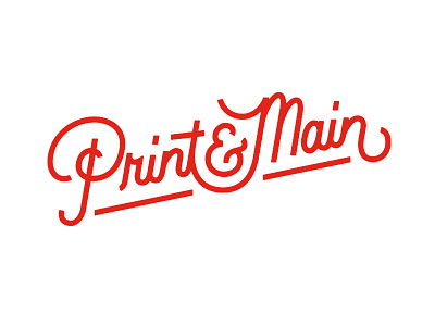 Print & Main Logo branding custom type custom typography logo script typography