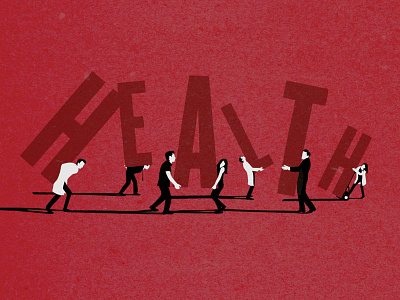 Health burden editorial illustration health illustration red
