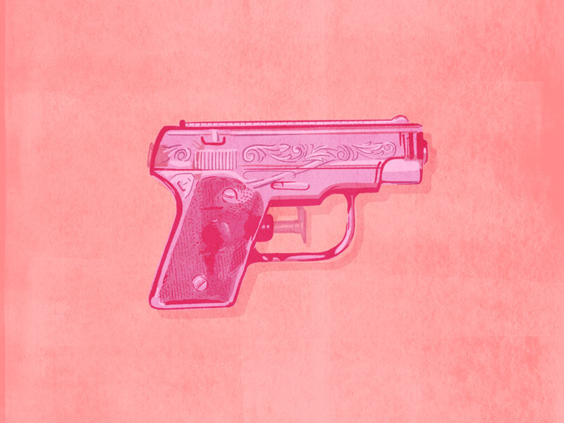 Squirt Gun illustration pink squirt gun