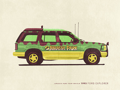 Car Series - Jurassic Park Tour Vehicle car series illustration jurassic park tour vehicle