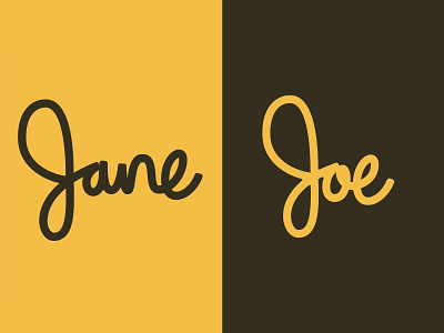 Jane | Joe custom type script typorgraphy