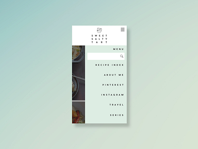 Food Blog Redesign - Mobile Web Menu