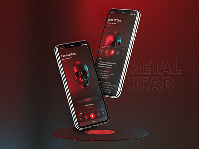 Music player mobile app 3d art appdesign design metal music music musicapp player ui ui ui design uidesigner uiuxdesign ux visualdesign