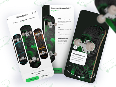 Skateboard shopping app - eCommerce concept