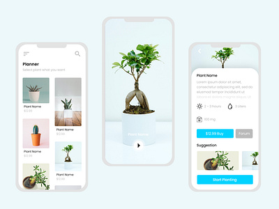 Planting app concept app design gardening planter planting ui ux