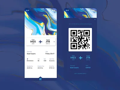 024 Boarding Pass app boarding boarding pass boardingpass daily ui dailyui dayli challenge design qr texture texture blue texture gold travel ui