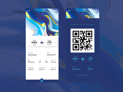 024 Boarding Pass app boarding boarding pass boardingpass daily ui dailyui dayli challenge design qr texture texture blue texture gold travel ui