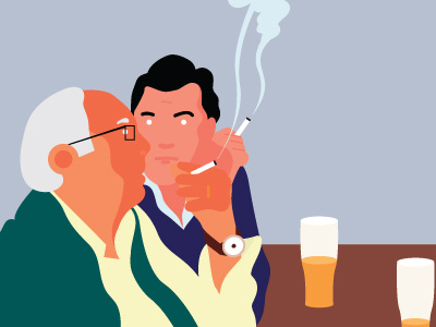 Afternoon Drink drink illustration men smoke