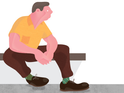 Sitting #wip bench illustration man sitting