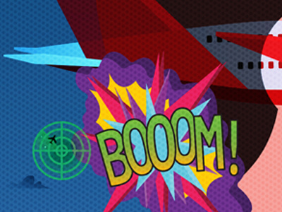 Explode boom clouds explode fly illustration plane radar