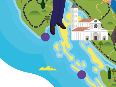 Crop of Croatia = Cro-p-atia? buildings europe holiday illustration map people sea