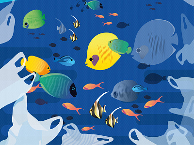 Pollution editorial fish germany illustration marine ocean plastic pollution sea