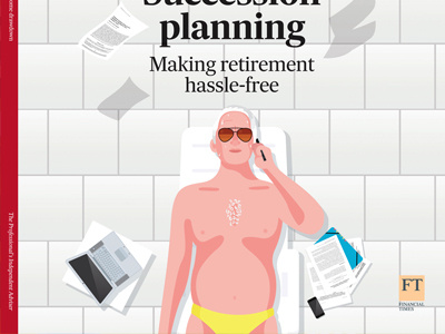 Succession planning - cover illustration for Money Management. business cover editorial finance holiday illustration summer work