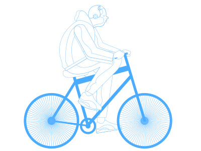 Cycle - Line work bicycle bike bloke cycle dude illustration line