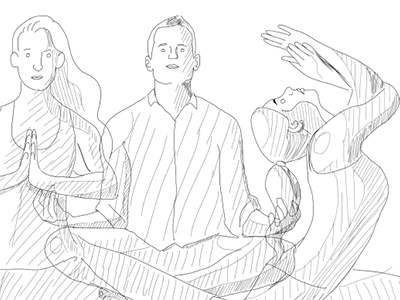 Namaste illustration meditation sketch yoga