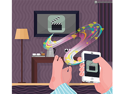 How to Hack you TV app holiday hotel illustration magic movie tv