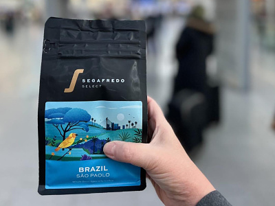 Segafredo, Brazil blue branding brasil brazil coffee espresso flavour illustration packaging