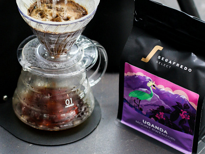 Segafredo, Uganda branding coffee illustration packaging purple uganda