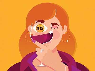 The Cost of Good Wine - Wall Street Journal colour editorial illustration vino wine