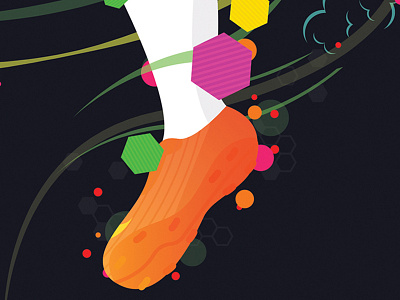 Colour boot colour football footy illustration pfa player