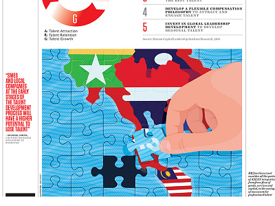 HQ Asia - Puzzle asia editorial game hand illustration puzzle