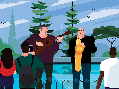 Buskers buskers characters editorial florence illustration italy jazz music people