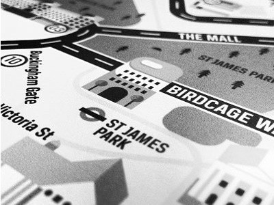 A crop of a London map I illustrated illustration london map