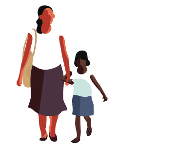 Mother and Daughter #wip daughter girl illustration ladies mother walk walking wip women