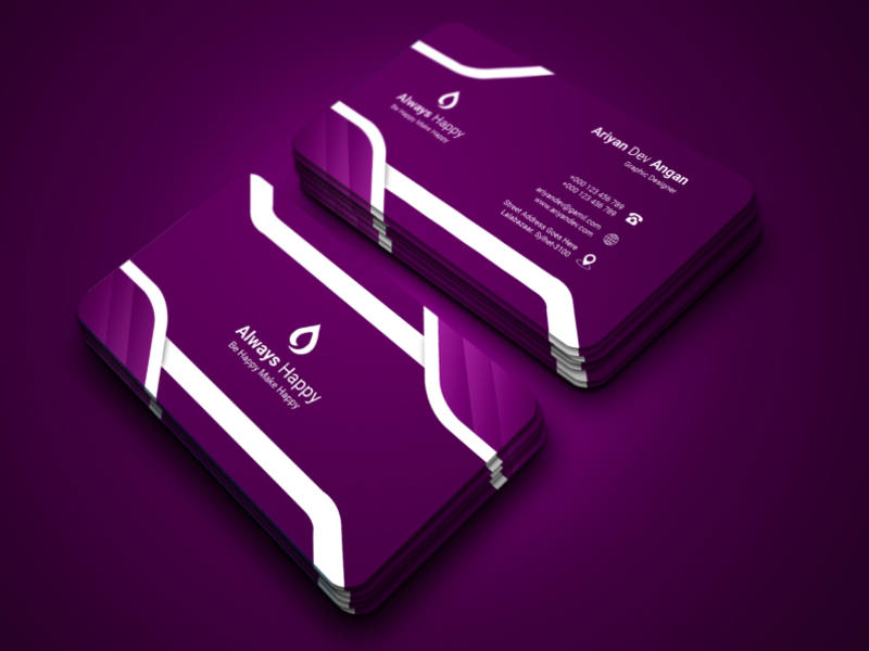 Abstract Magenta Business Card Design Template By Shimul Deb Mitu On 