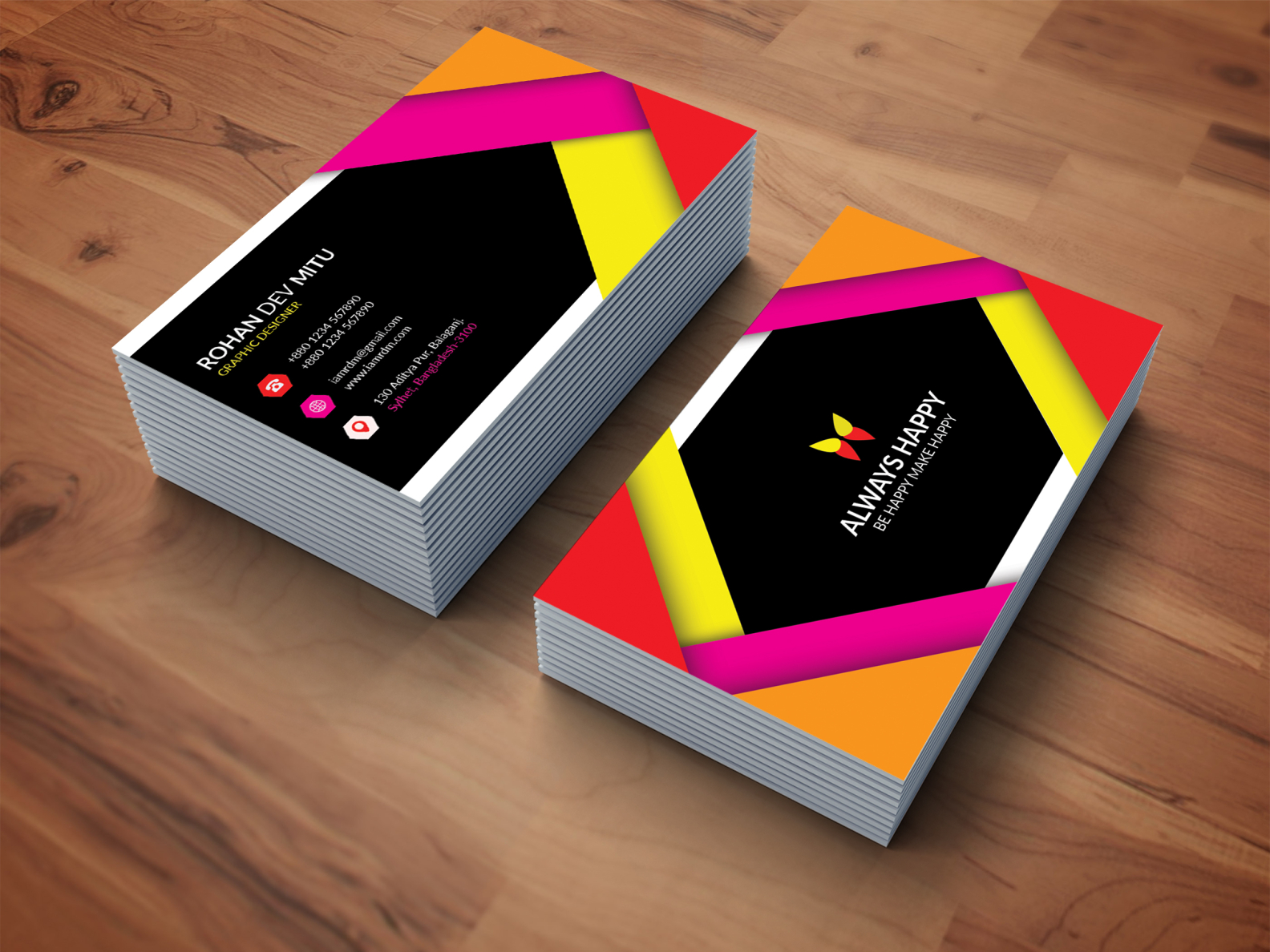 Abstract Business Card Design Template by Shimul Deb Mitu on Dribbble