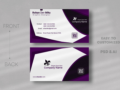 Creative Vertical-Horizontal Business Card Design Template