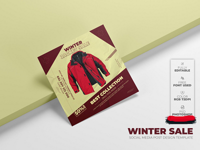 Winter Jacket Sale Social Media or Instagram Post Design