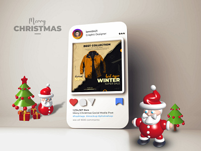 Winter Yellow Jacket Sale Social Media Post Design Template