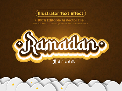 Ramadan Kareem editable vector text effect