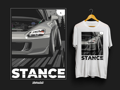 Honda S2000 Stance Sport Cart Illustration automotive car car clothing car design car illustration car poster design drift honda illustration race s2000 sport sport car t shirt tee vector vehicle