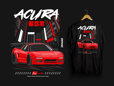 Honda Acura NSX Sport Car Illustration art automotive car car clothing car design car drawing car illustration car poster car t shirt design drawing drift graphic honda race sport sport car t shirt vector vehicle