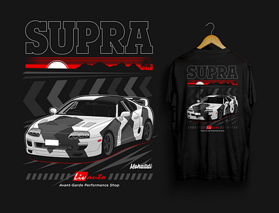 Toyota Supra Sport Car Illustration automotive car car clothing car design car drawing car illustration car poster car t shirt design drawing graphic illustration race sport sport car t shirt toyota vector vehicle