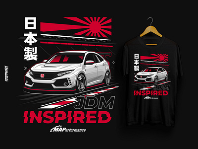 Honda Civic Type R Sport Car Illustration