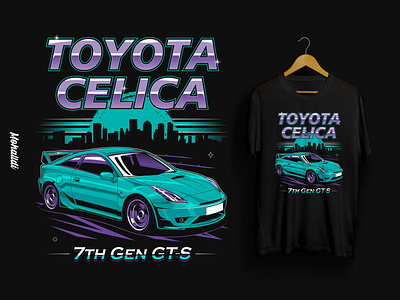 Toyota Celica Gen 7 Sport Car Illustration