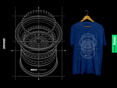 Wheel Rim Sketch Construction Illustration