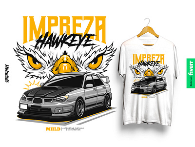 Subaru Impreza Hawkeye STI Car Illustration vehicle