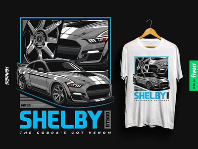 Mustang Shelby GT500 Sport Car Illustration automotive automotive design automotive drawing automotive illustration car car design car drawing car illustration ford gt500 illustration muscle car mustang shelby sport car vector vehicle