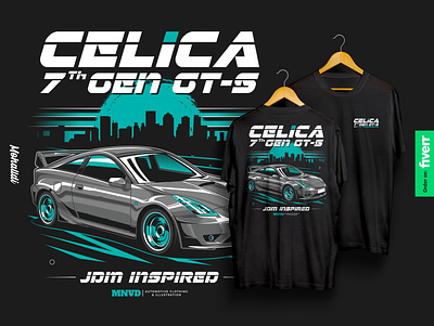 Toyota Celica Gen7 Car Illustration automotive car car illustration car tshirt celica design illustration sport car toyota vector vehicle