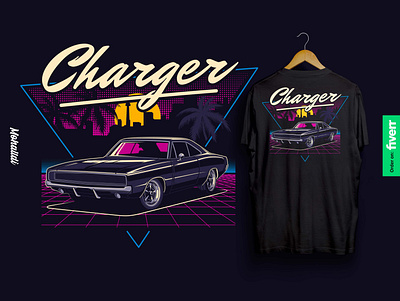 Charger RT Muscle Car Illustration car tshirt