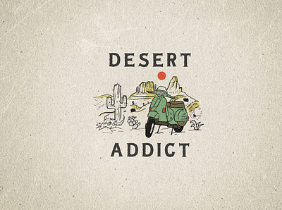 Desert Addict apparel design desert design folkart illustration logo logodesign logotype vintage design vintage logo wilderness