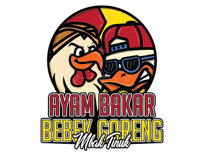 chicken duck logo | mbak tinuk chicken duck illustration logo mascot