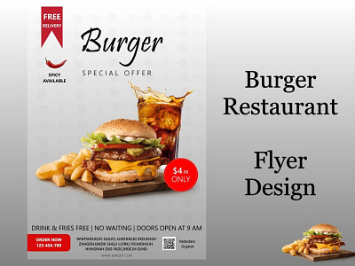 Burger Flyer Design adobexd adobexdtutorial branding design designer designer portfolio poster design ui ux youtube